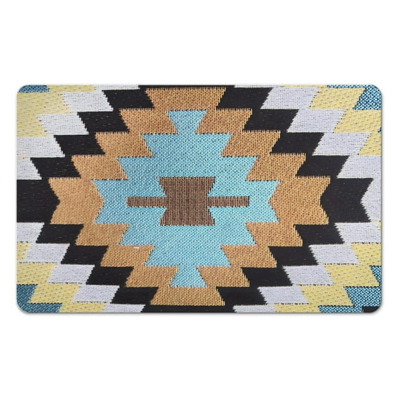 Revitalisez Votre Espace avec Notre Tapis Coureur de Salle de Bain Bohème 20x32 Po - Grand Tapis Noir Ultra Doux et Absorbant, Parfait pour la Salle de Bain, la Chambre, le Couloir, la Cuisine - Décor Géométrique Moderne de Style Western Farmhouse