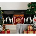 thumbnail image 5 of Black White Christmas Tree Pillow Covers 20x20 Inch Set of 2 Snow Winter Holiday Xmas Farmhouse Decoration Throw Pillow Cases for Sofa Couch, 5 of 6