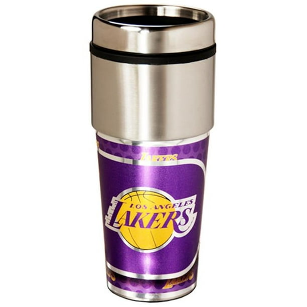 Los Angeles Lakers 16 Ounce Travel Tumbler With Metallic Gra Walmart Com Walmart Com