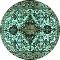 thumbnail image 1 of Ahgly Company Indoor Round Persian Turquoise Blue Traditional Area Rugs, 7' Round, 1 of 4