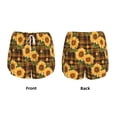 thumbnail image 5 of Lsque Yellow Black Plaid Sunflower Printed Women's Running Shorts with Liner Pockets,Elastic Quick Dry Workout Athletic Gym Yoga Shorts,Womens High Waist Shorts-Large, 5 of 9