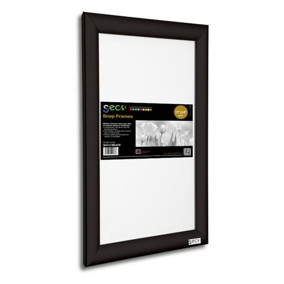Seco 11 x 14 in. Front Load Easy Open Snap Poster-Picture Black Aluminum Frame