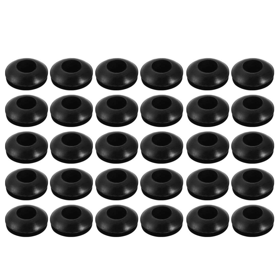 30pcs Wire Protective Grommets Black Rubber 6mm Double Sided Grommet