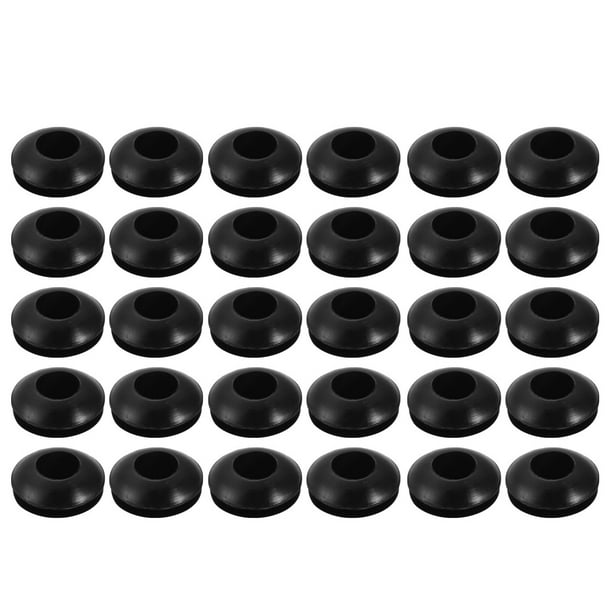 30pcs Wire Protective Grommets Black Rubber 6mm Double Sided Grommet
