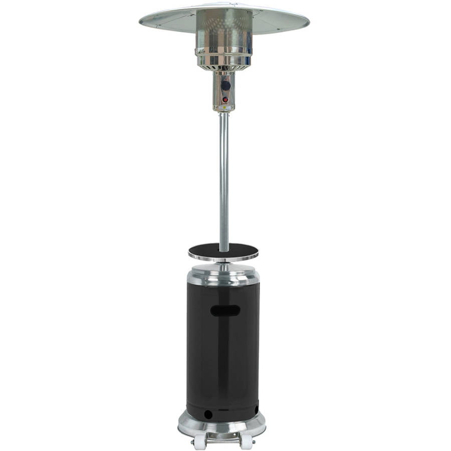 Hiland Tall Stainless Steel and Black Patio Heater with Table by AZ Patio Heaters