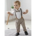 thumbnail image 6 of Baby Boy Clothes Suit 3-18 Months Newborn Formal Dress Shirt Suspender Pants Outfit Wedding 3PCS, 6 of 10
