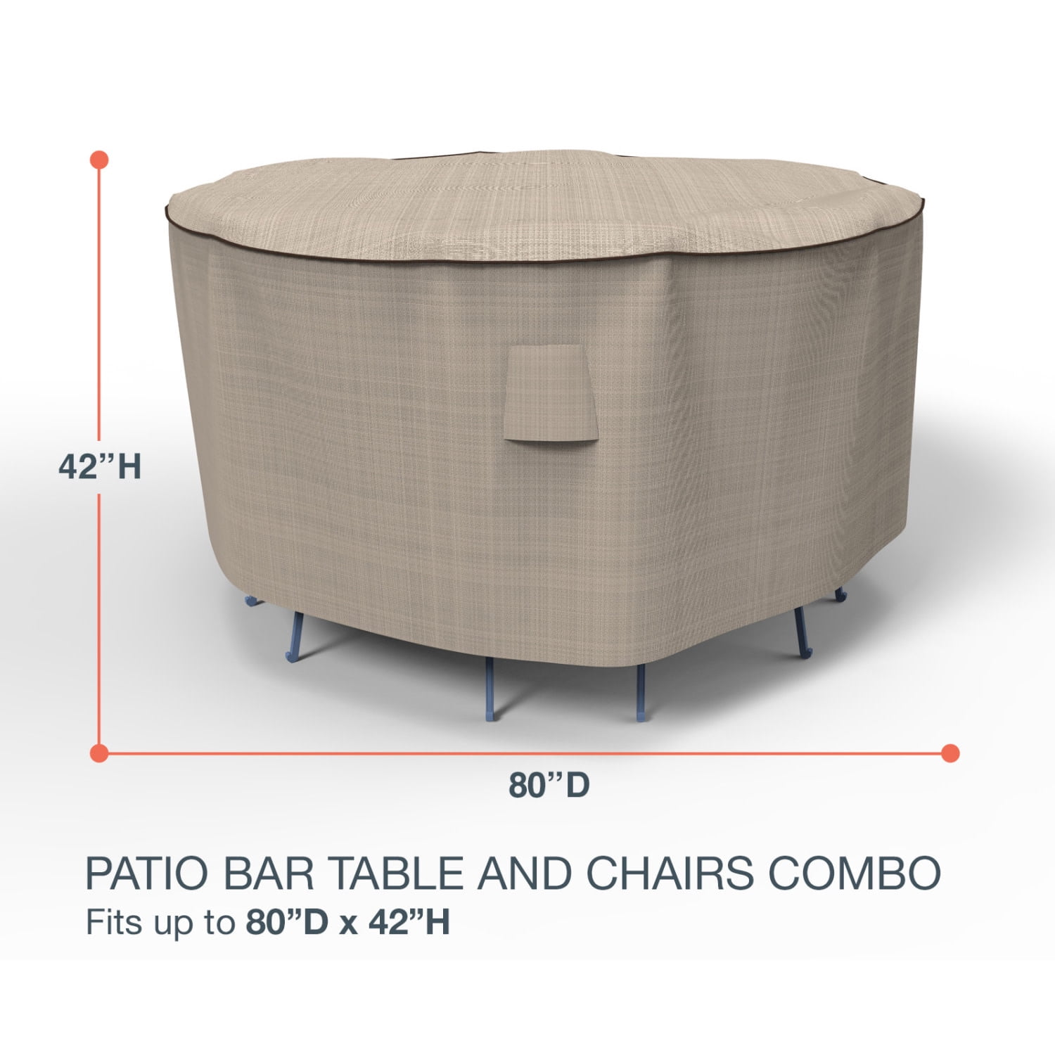 Budge Black Ivory StormBlock™ Mojave Patio Bar Table and Chairs Combo Cover - 80 diam. x 42H in.