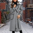 thumbnail image 2 of Long Blend Coat With Belt Warm Winter Trench Overcoat For Ladies Fashion Double Lapel Outerwear Jacket winter clothing for women, 2 of 5