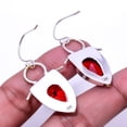 thumbnail image 2 of Red Garnet 925 Silver Plated Two Tone Earring 1.76", Red Garnet Earring E_8059_349_103, 2 of 2