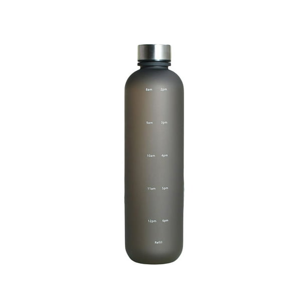 Eigraketly Botella de agua de 1000ml, vaso portátil para exteriores, tapa de acero inoxidable, taza para beber, reutilizable, para estudiantes, escuela, Kits de desorden para acampar Negro Eigraketly OD028155-03