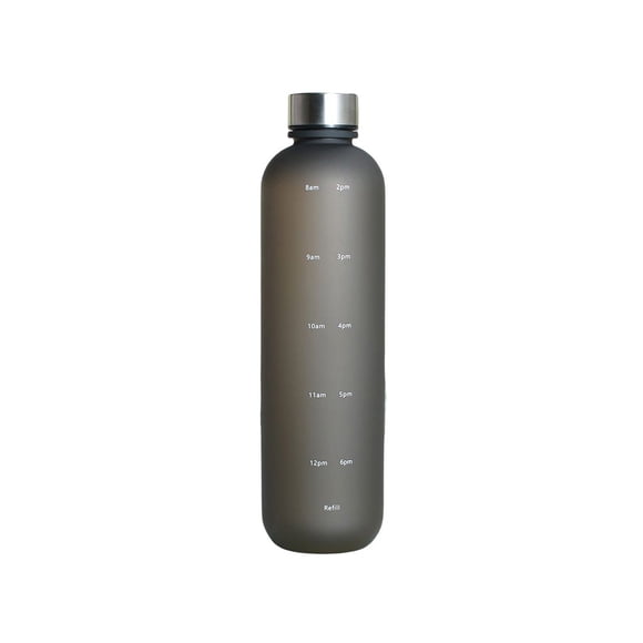 Greeniant Botella de agua de 1000ml, marcador de tiempo portátil, recipiente para bebidas, tapa de acero inoxidable, taza para beber, Camper reutilizable, Kits de desorden para acampar Negro Greeniant OD028155-03