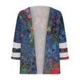 thumbnail image 4 of Nouveaux Hauts pour Femmes 2023 Grande Taille Mode Col Rond Décontracté Manches Longues Chandail Imprimé Hauts Blouse Chemise à Manches Longues pour Femmes, 4 of 5