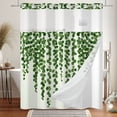 thumbnail image 5 of Mizhona Watercolor Leaves Hookless Shower Curtain with Snap in Liner,No Hooks Shower Curtain,71"× 83", 5 of 6