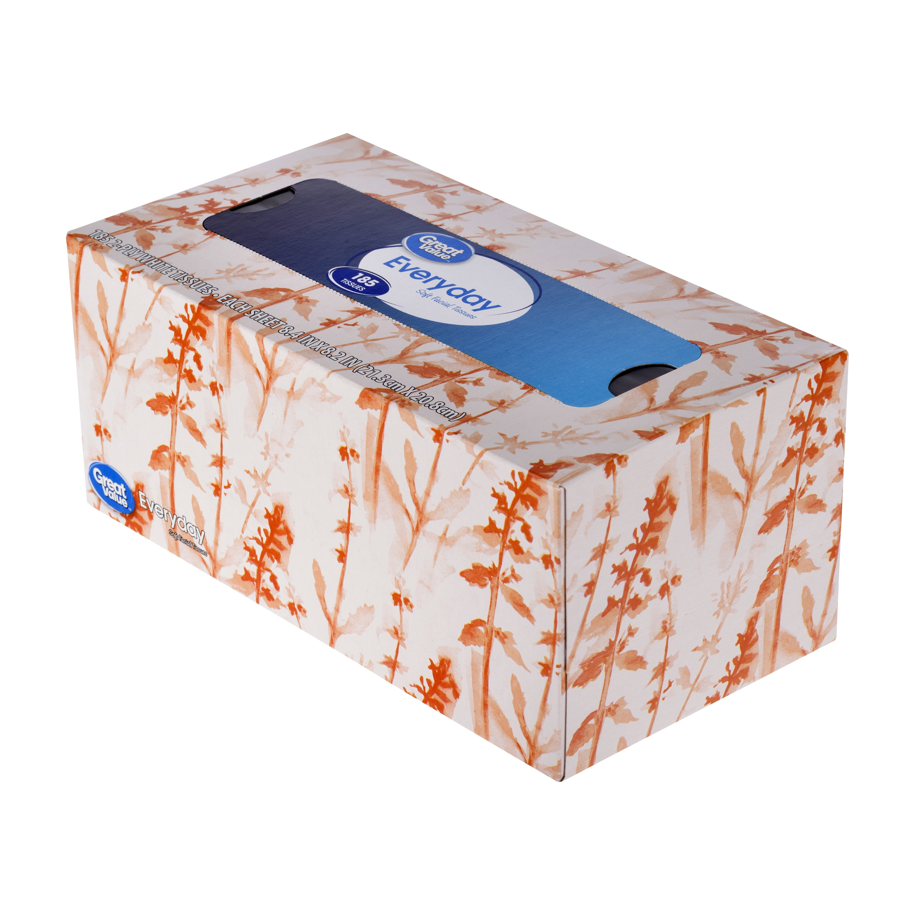 Great Value Everyday Soft Facial Tissue, 185 Sheets