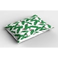 thumbnail image 2 of Ambesonne Leaf Pillow Sham 2 Pack, Cartoon Flower in the Summer, 30"x20", Hunter Green Eggplant, 2 of 3