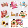 thumbnail image 3 of Wooden Miniature Furniture Set Bedroom Kitchen Bathroom Scene Accessories for Toddler Social Skill Pretend Play Game Toy Multicolor, 3 of 5