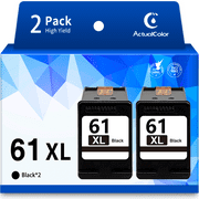 61XL Black Ink Cartridge Replacement for HP 61 Black Ink High Yield (2 Black)