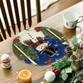 thumbnail image 3 of Smile Snowman Trees Snowflakes Christmas Round Placemats Set of 4 Round 14 Inch Blue, 3 of 6