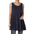 thumbnail image 1 of TheMoogan Women's S~3X Sleeveless Tiered Ruffle Babydoll TUNIC Cute Relaxed Tank Top, 1 of 6