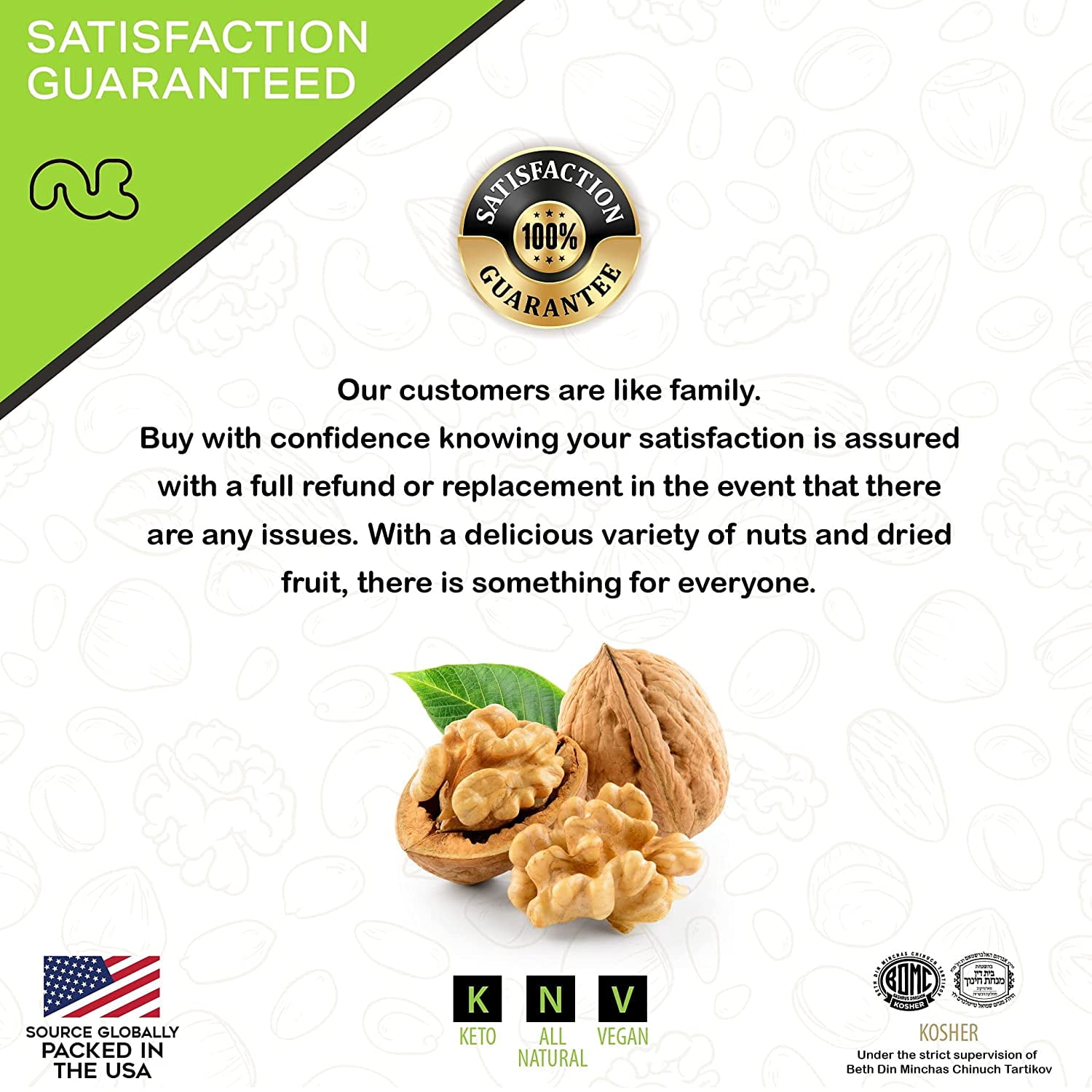 Nut Cravings Raw Walnuts Halves & Pieces, Unsalted, Shelled (80oz - 5 lbs)