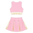 thumbnail image 4 of Yruioon Girls Cheer Leader Outfit Cheerleading School Uniform Letter Print Tank Top with Pleated Light Pink 14, 4 of 5