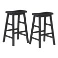 thumbnail image 1 of Tulsa 29" Solid Wood Saddle Stool 2-Pack in Black Finish, 1 of 8