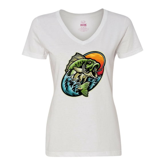 Inktastic Fishing Women's V-Neck T-Shirt