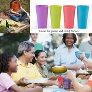 Reusable Colorful Drinkware Tumblers,12 Pcs Lightweight Plastic Cups,Stacking Water Glasses Cups,Unbreakable Cold Drink Cups Set,Summer Tumblers for Party,Kitchen,Home,Office,Outdoor (500ML)