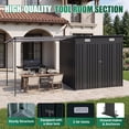 thumbnail image 3 of Clouddwell Metal Storage Shed with Hardtop Pergola 14x6 ft 2-in-1, 84 Sq. Ft Outdoor Tool Shed for Backyard, 3 of 8