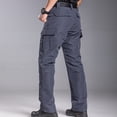 thumbnail image 4 of Domuza Pants for Men Ripstop Cargo Work Pants with Multi Pockets Water Resistant Breathable Hiking Construction Pants Gray S, 4 of 5