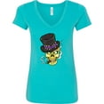 thumbnail image 3 of Inktastic Mardi Gras Skull with Cigar Women's V-Neck T-Shirt, 3 of 5