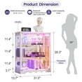 thumbnail image 2 of VKCC Display Cabinet with Glass Door and RGB, Lockable Curio Cabinet with Charging Station, Adjustable Shelves Bookshelf for Living Room, White, 2 of 11