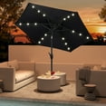 thumbnail image 1 of Costway 7.5 ft Solar Powered Patio Umbrella with LED Lights Push Button Tilt Crank Handle Black, 1 of 10