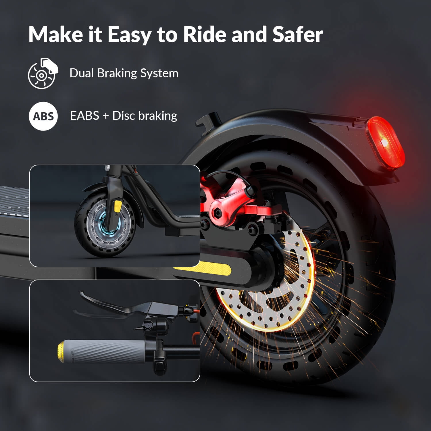 5TH WHEEL W16S 300W Electric Scooter with Turn Signal, 8.5” Solid Tires, 18mph & 12Miles Range, Folding Commuting E-Scooter for Adults with APP Control, UL 2272