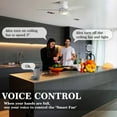 thumbnail image 3 of Smaair 52" 3 Blades White Smart Ceiling Fan with Light, Wall Control and Remote by Wifi App, 3 of 6