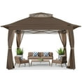 thumbnail image 5 of ABCCANOPY 13'x13' Gazebo Tent Outdoor Pop up Gazebo Canopy Shelter with Mosquito Netting, Brown, 5 of 9