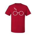 thumbnail image 2 of Wild Bobby, White Wizard Glasses and Lightning Scar, Movies, Men Graphic Tee, Red, X-Large, 2 of 4