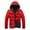 Red, variant on Kureaily Padded Hoodie Men's Casual Winter Color Coat Collision Zipper Men's Coats
