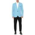 thumbnail image 6 of INSPIRE CHIC Men's Blazer One Button Notched Lapel Chest Pocket Front Flap Blazer 2XL Light Blue, 6 of 6