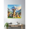 thumbnail image 2 of Mountain Landscape With Adorable Pets Poster Wall Art, Modern Wall Decor, 16x16 UNFRAMED, 2 of 3