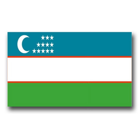 3.8 Inch Uzbekistan Flag Vinyl Transfer Decal