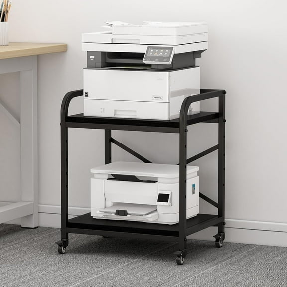 Tier Large Printer Stand,Inches Printer Table with Storage Shelf, Rolling Printer Cart with Wheels for Home Office, Scanner Fax