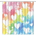 thumbnail image 2 of Valentine''s Day Shower Curtain Rainbow Love Romantic Colorful Watercolor Hearts Happy Holiday Fabric Bathroom Decor Set with Hooks(72" Wx84 H), 2 of 3