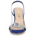thumbnail image 2 of Women's Clear Slingback Rhinestone Heels Sandals Blue US 7/UK 5/EU 38, 2 of 6