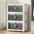 thumbnail image 5 of 2/3/4/5pack White Oversized Foldable Storage Cabinet With Lid And Wheels - Clothes And Bedding. Space Saving Wardrobe For Snacks And Toys - Durable Organizer, Perfect For Bedrooms And Game Rooms, Etc, 5 of 6