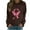 Brown, variant on WREESH Women's Graphic Long Sleeve Sweatshirt Casual Loose Fit Pink Ribbon Cancer Awareness Top Black