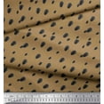 thumbnail image 2 of Soimoi Brown Velvet Fabric Brush Stroke & Dots Abstract Print Fabric by the Yard 58 Inch Wide, 2 of 3