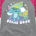 thumbnail image 3 of Monsters Inc. - Scare Zone In The Clouds - Toddler & Youth Girls Raglan Graphic T-Shirt, 3 of 5