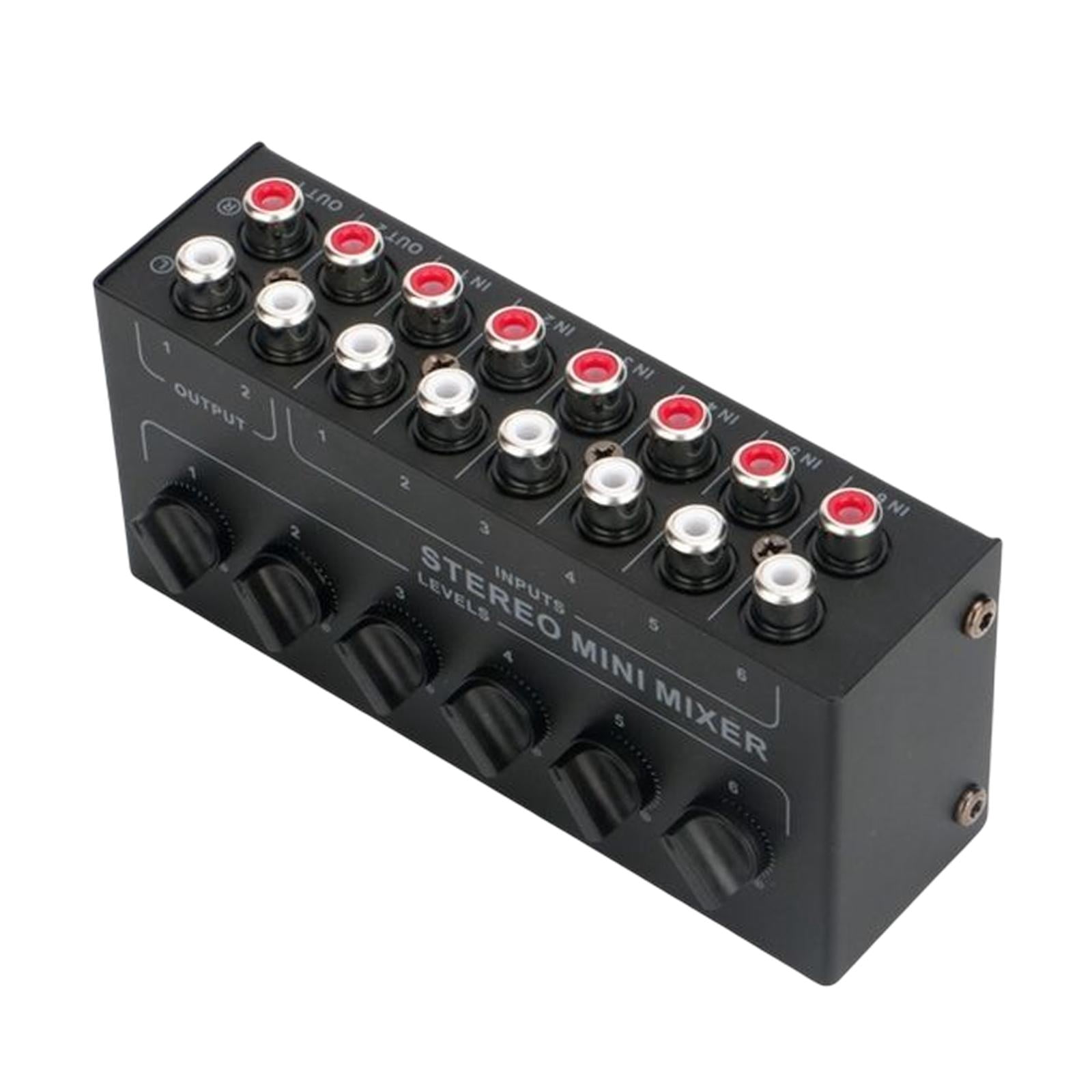 LeeQinersw 6 Channel Stereo Mixer Portable Compact Small Mixer for DJ Computer Karaoke Show