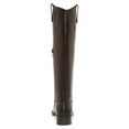 thumbnail image 2 of INC Womens Brown Elastic Goring Pull Tab At Sides Cushioned Studded Fawne Round Toe Block Heel Zip-Up Leather Riding Boot 10.5 M, 2 of 4